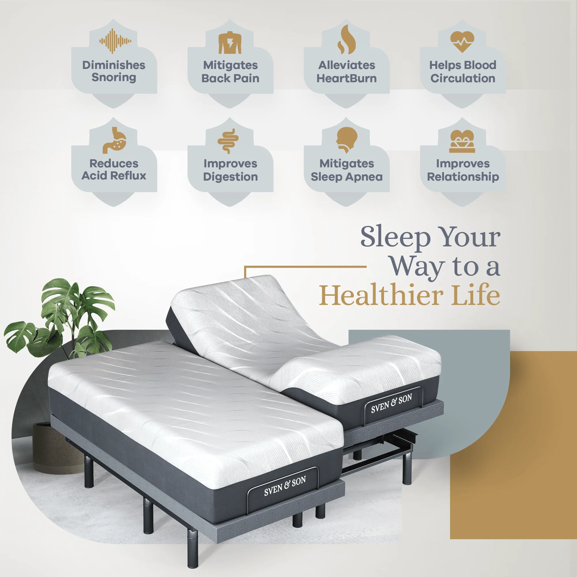 Bliss Series Adjustable Bed Frame + Choice of Mattress Bundle - Image 125