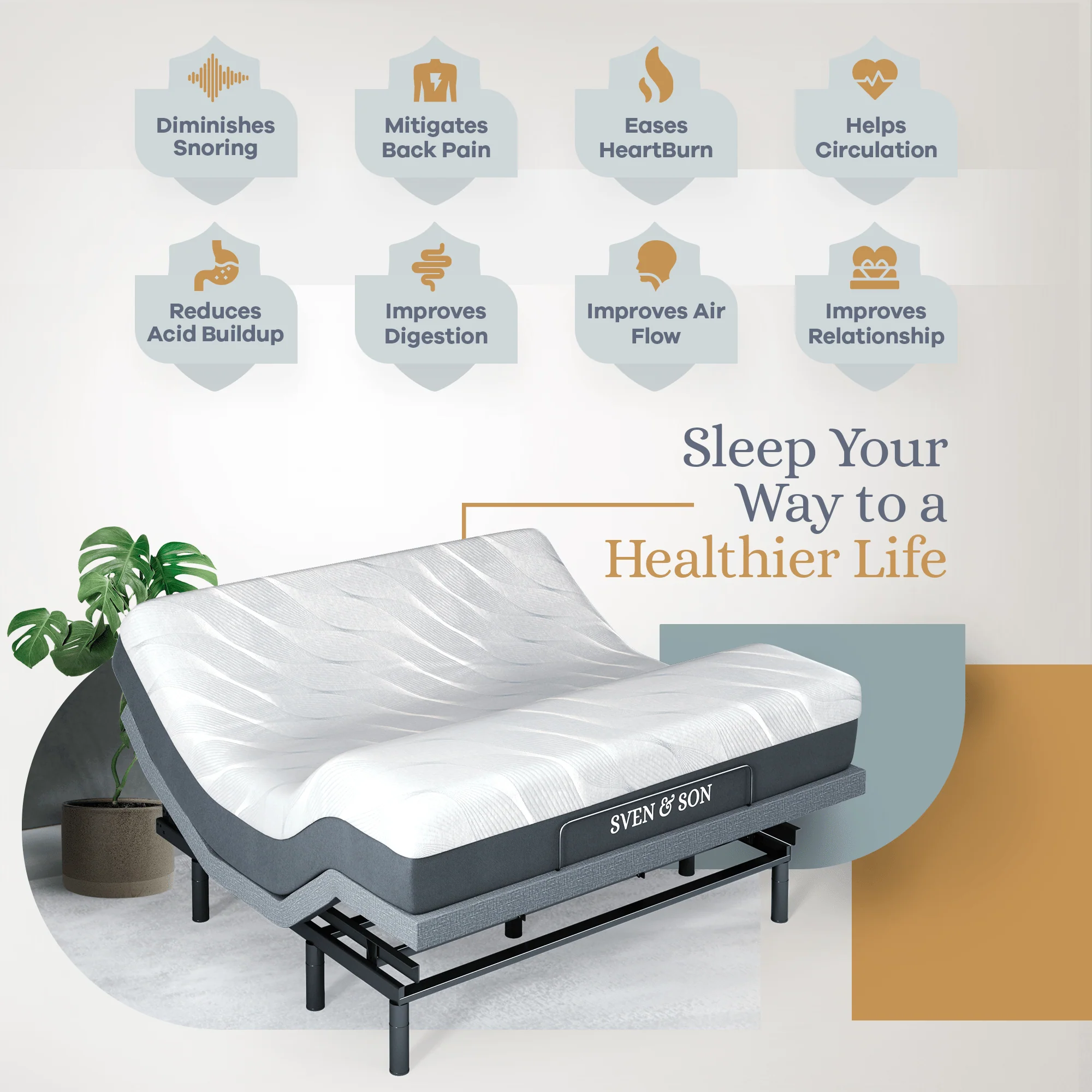 Bliss Series Adjustable Bed Frame + Choice of Mattress Bundle - Image 136