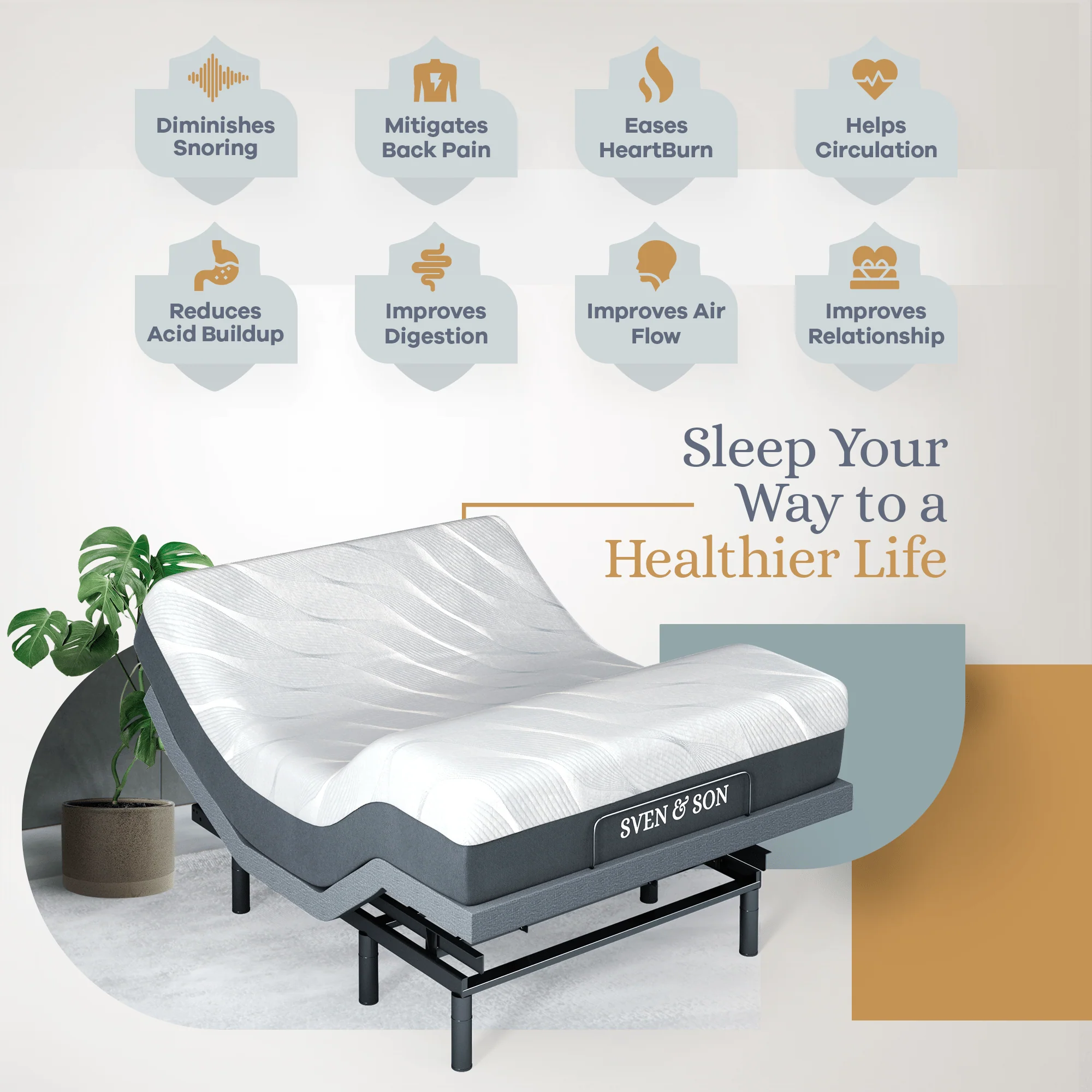 Bliss Series Adjustable Bed Frame + Choice of Mattress Bundle - Image 139