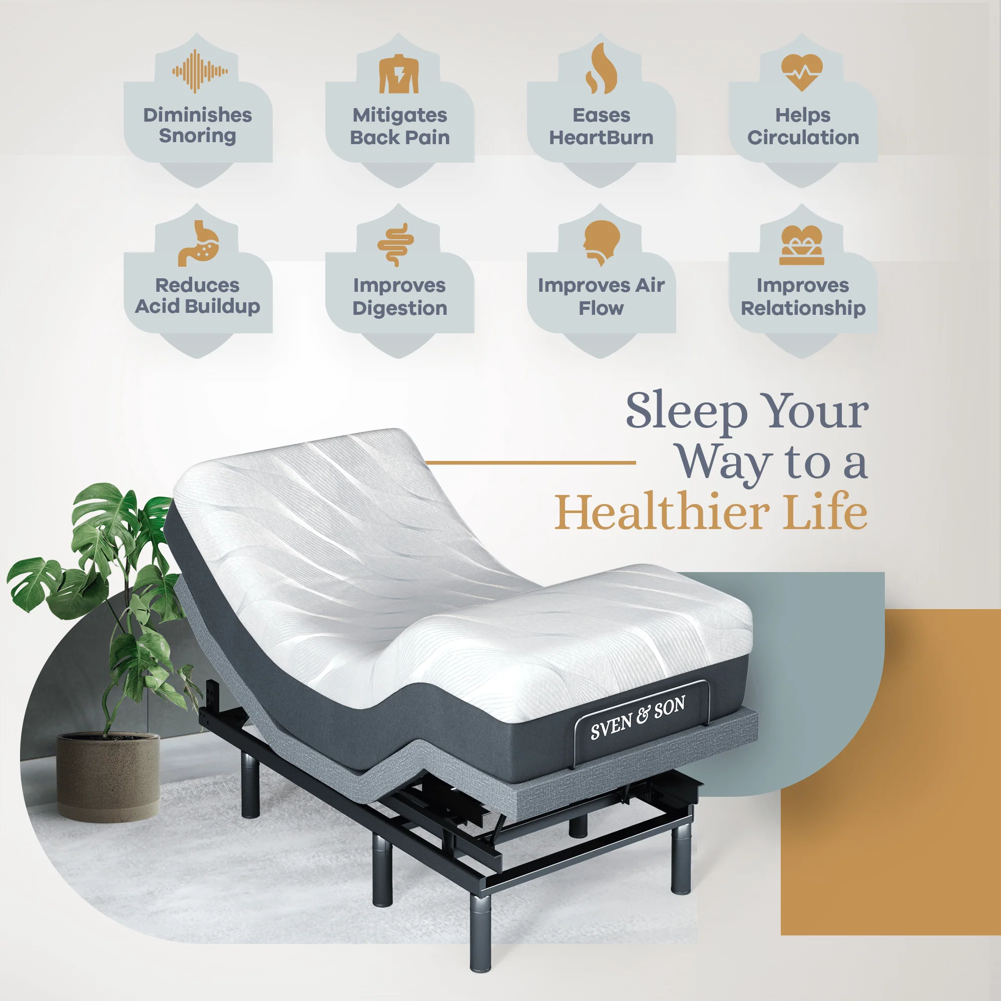 Bliss Series Adjustable Bed Frame + Choice of Mattress Bundle - Image 142