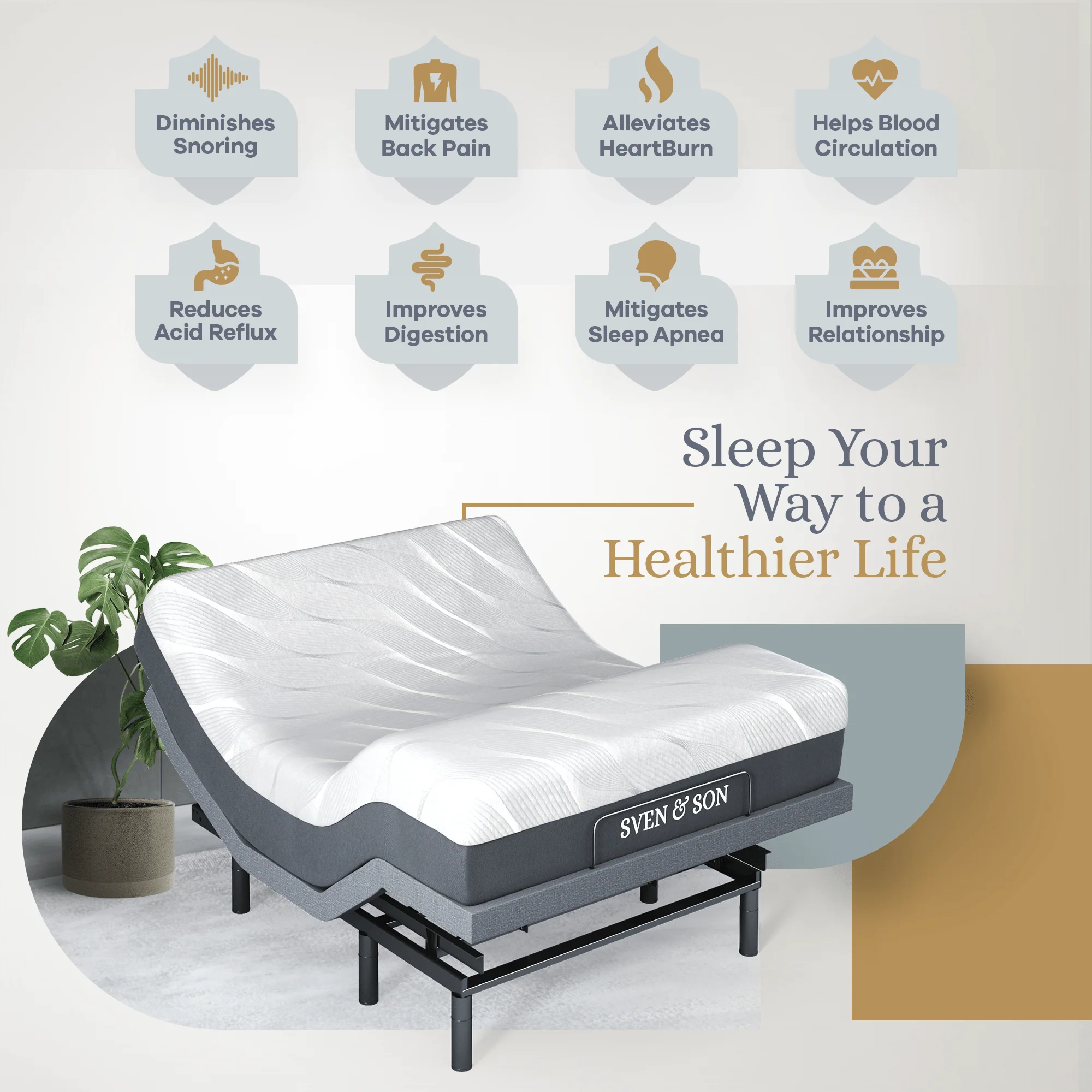Bliss Series Adjustable Bed Frame + Choice of Mattress Bundle - Image 50