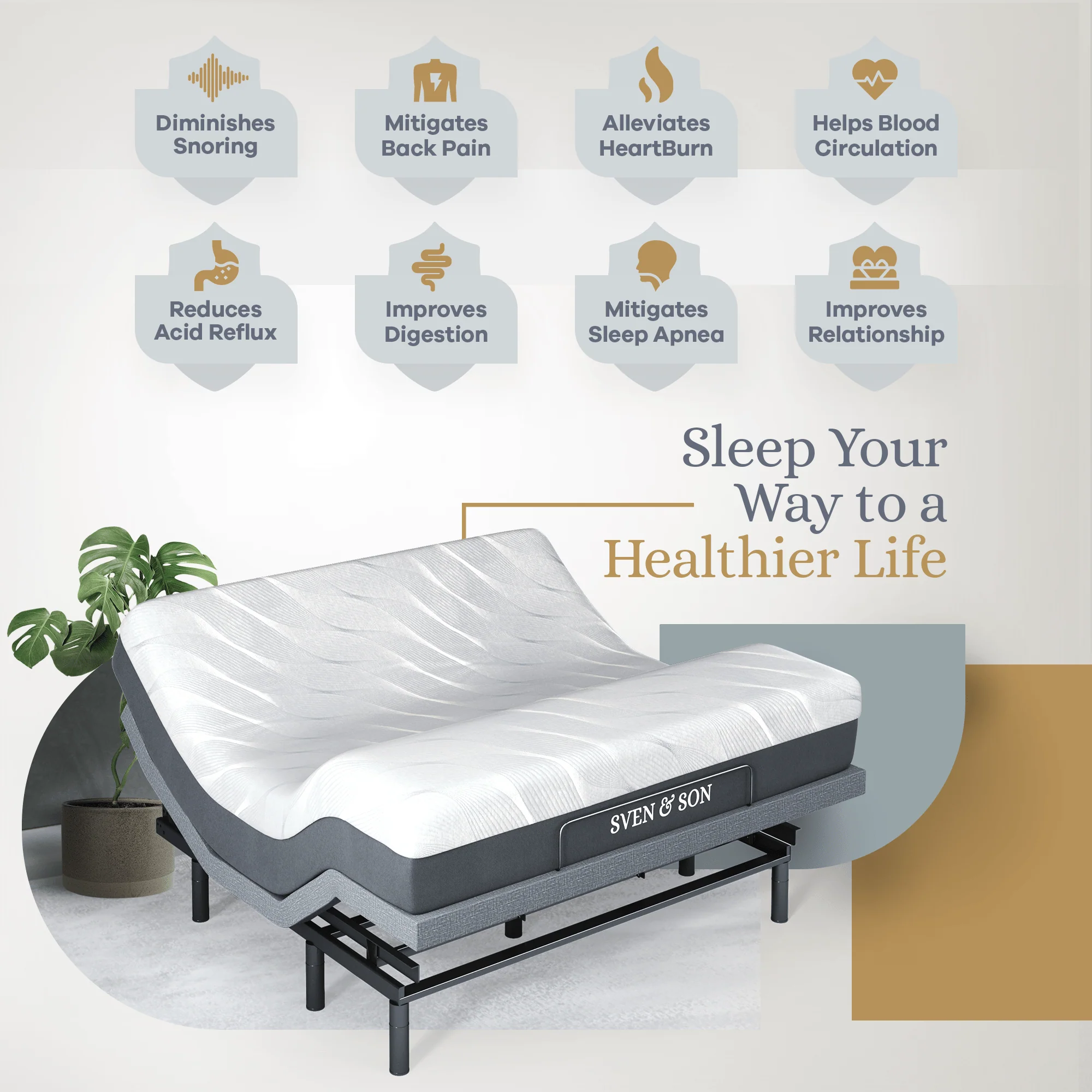 Bliss Series Adjustable Bed Frame + Choice of Mattress Bundle - Image 78
