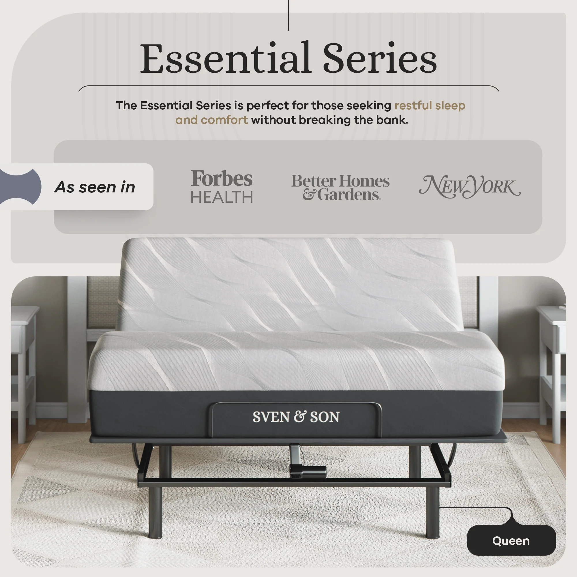 Essential Series Adjustable Bed Frame + Choice of Mattress Bundle - Image 104