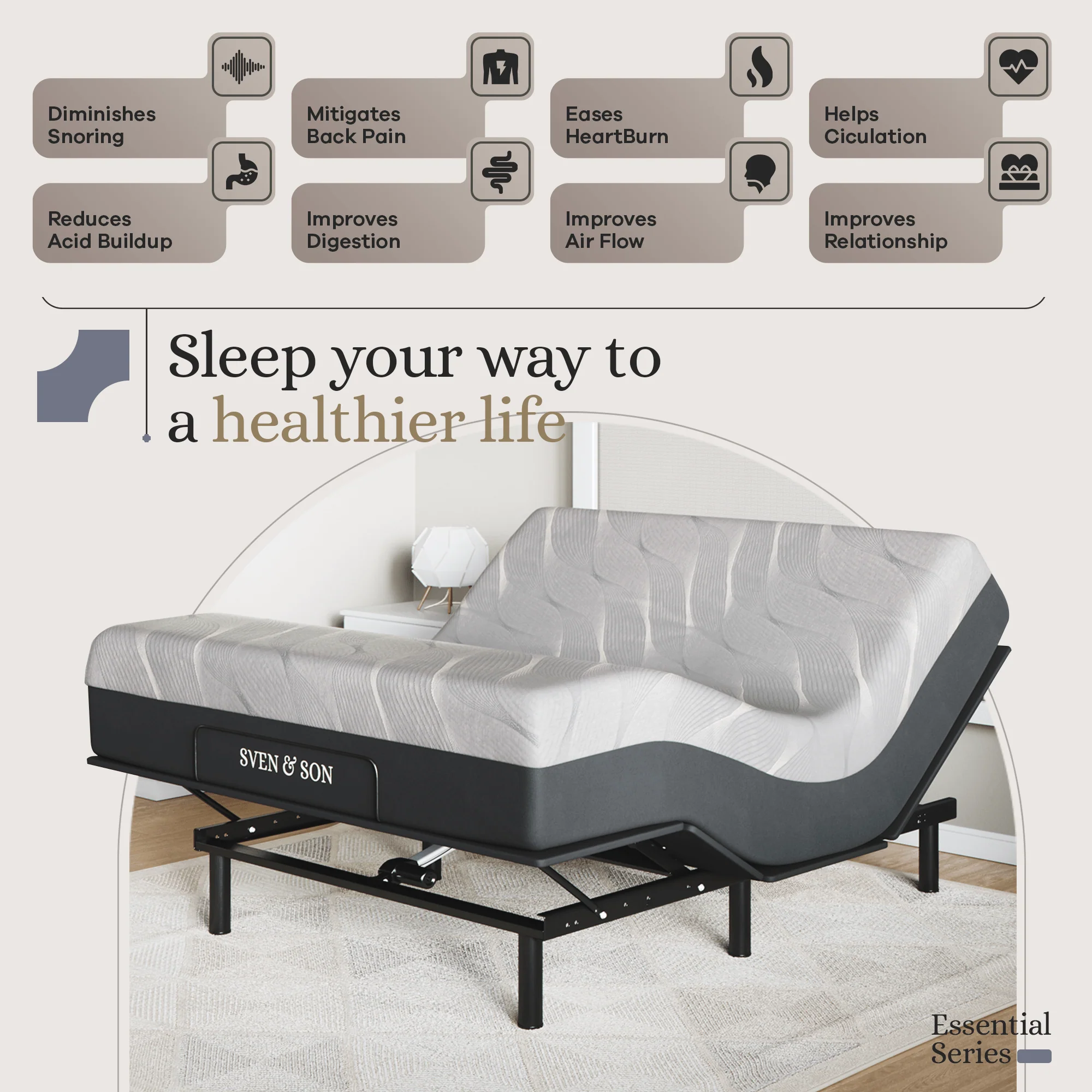 Essential Series Adjustable Bed Frame + Choice of Mattress Bundle - Image 105