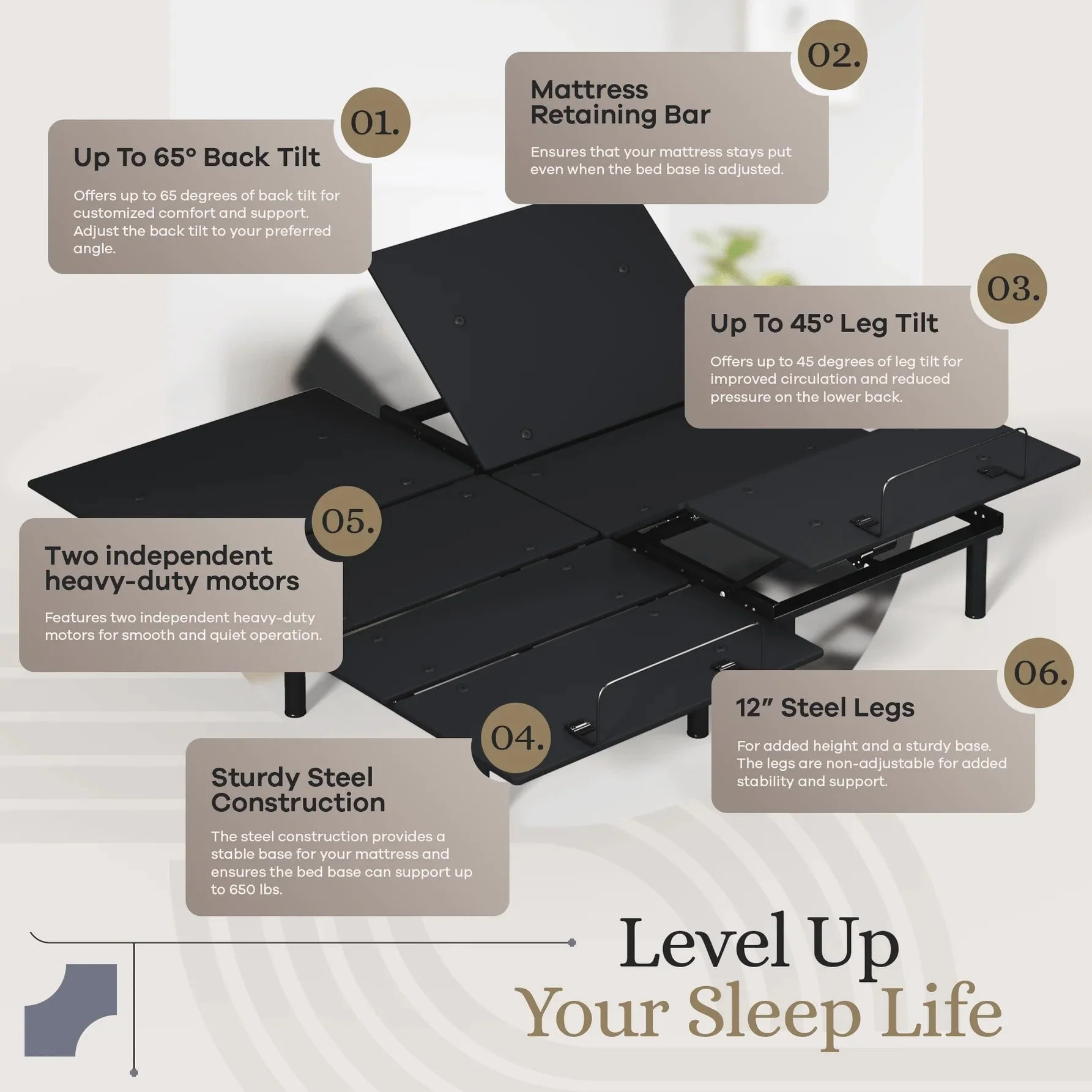 Essential Series Adjustable Bed Frame + Choice of Mattress Bundle - Image 192