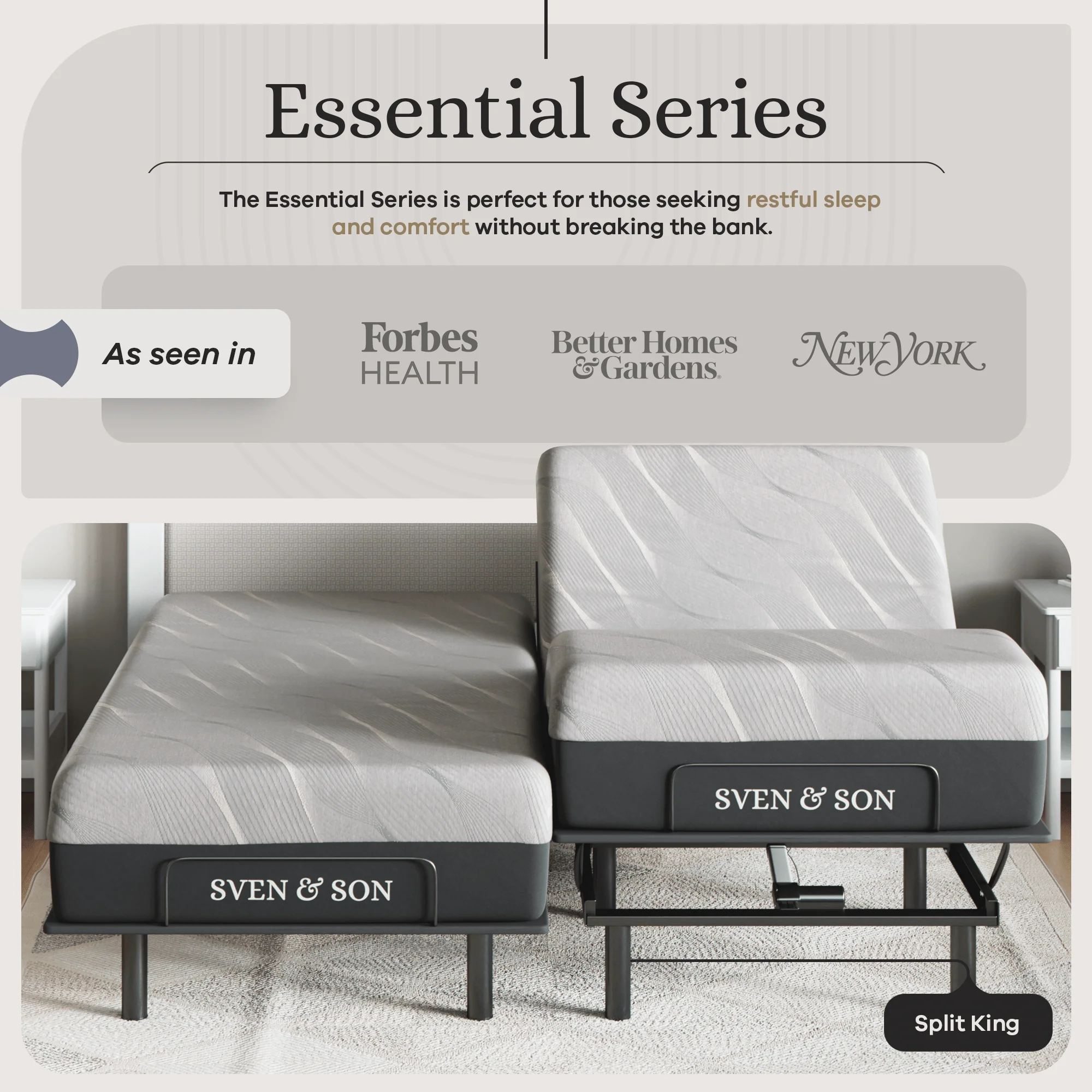 Essential Series Adjustable Bed Frame + Choice of Mattress Bundle - Image 49