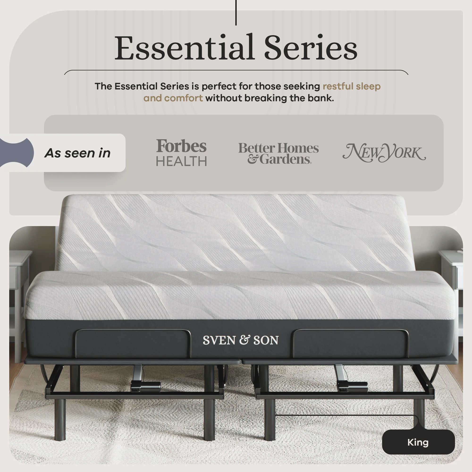 Essential Series Adjustable Bed Frame + Choice of Mattress Bundle - Image 68