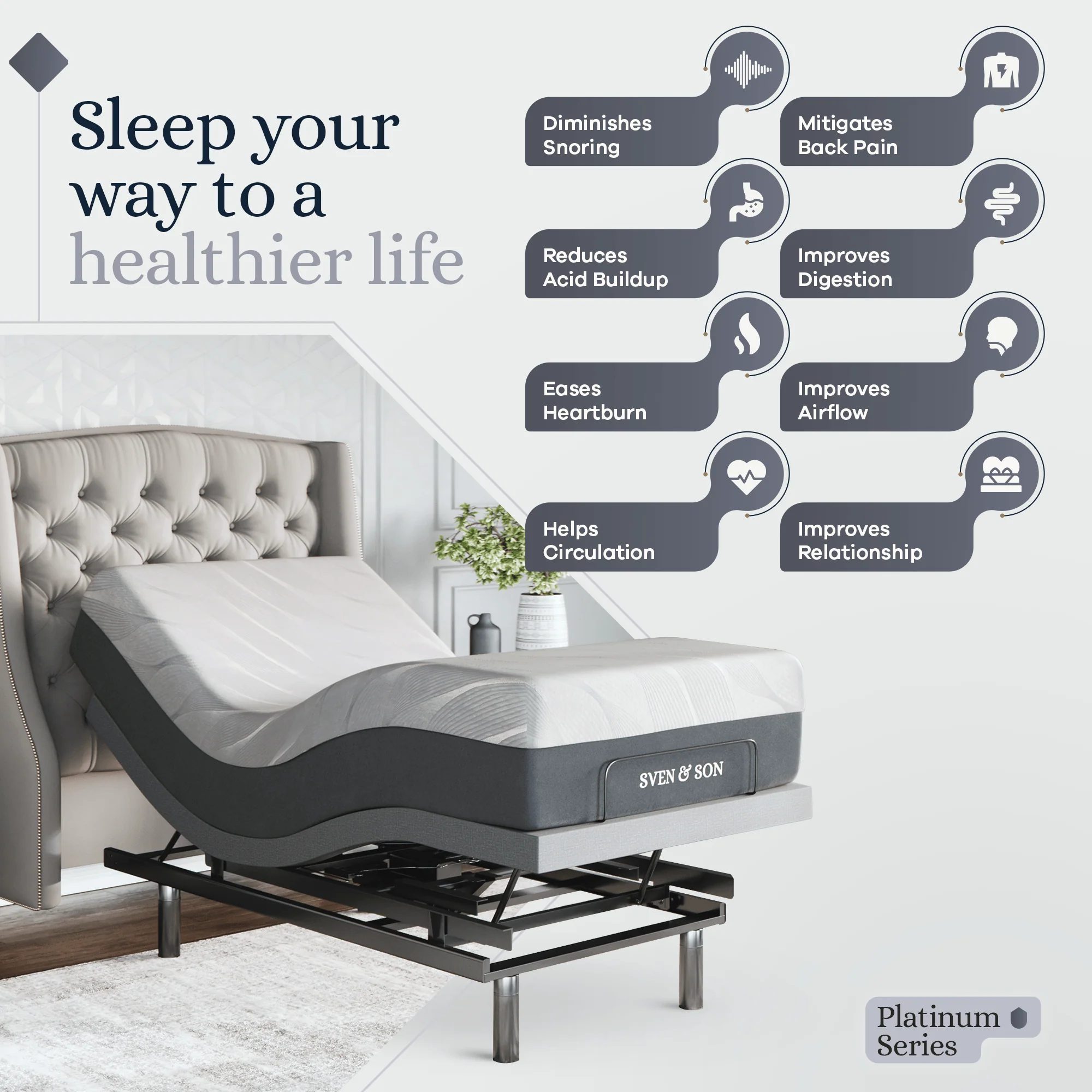 Platinum Series Adjustable Bed Frame + Choice of Mattress Bundle - Image 102