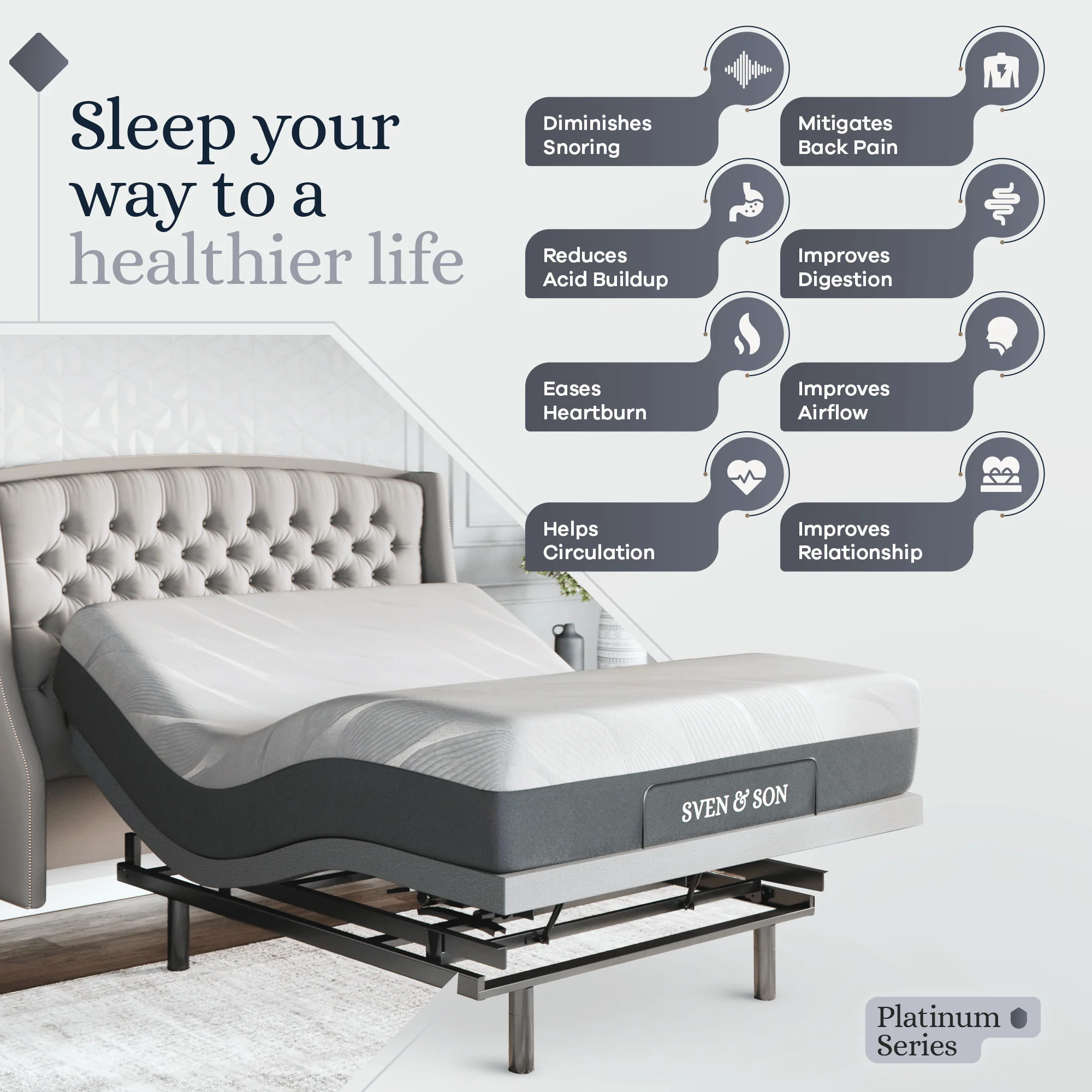 Platinum Series Adjustable Bed Frame + Choice of Mattress Bundle - Image 134