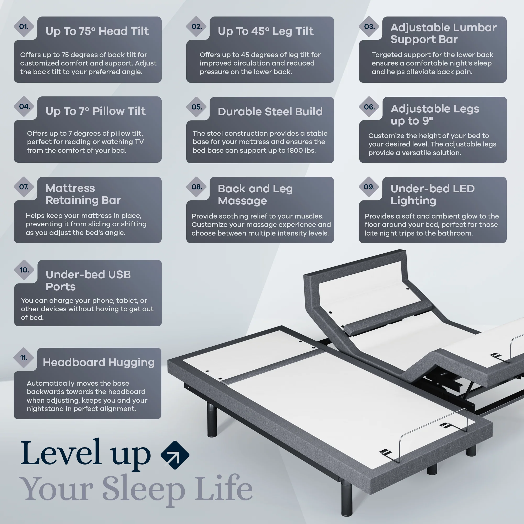 Platinum Series Adjustable Bed Frame + Choice of Mattress Bundle - Image 164