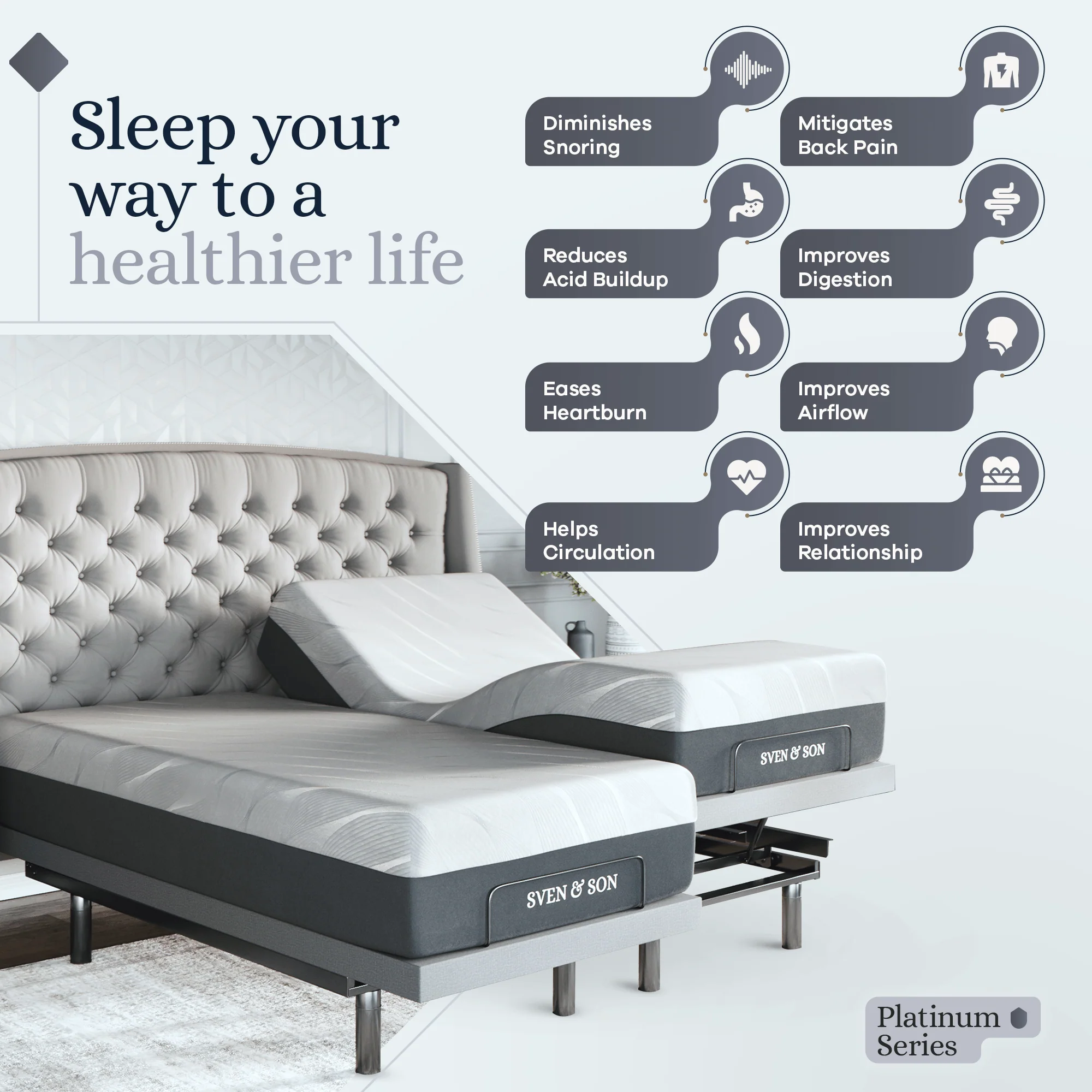 Platinum Series Adjustable Bed Frame + Choice of Mattress Bundle - Image 181