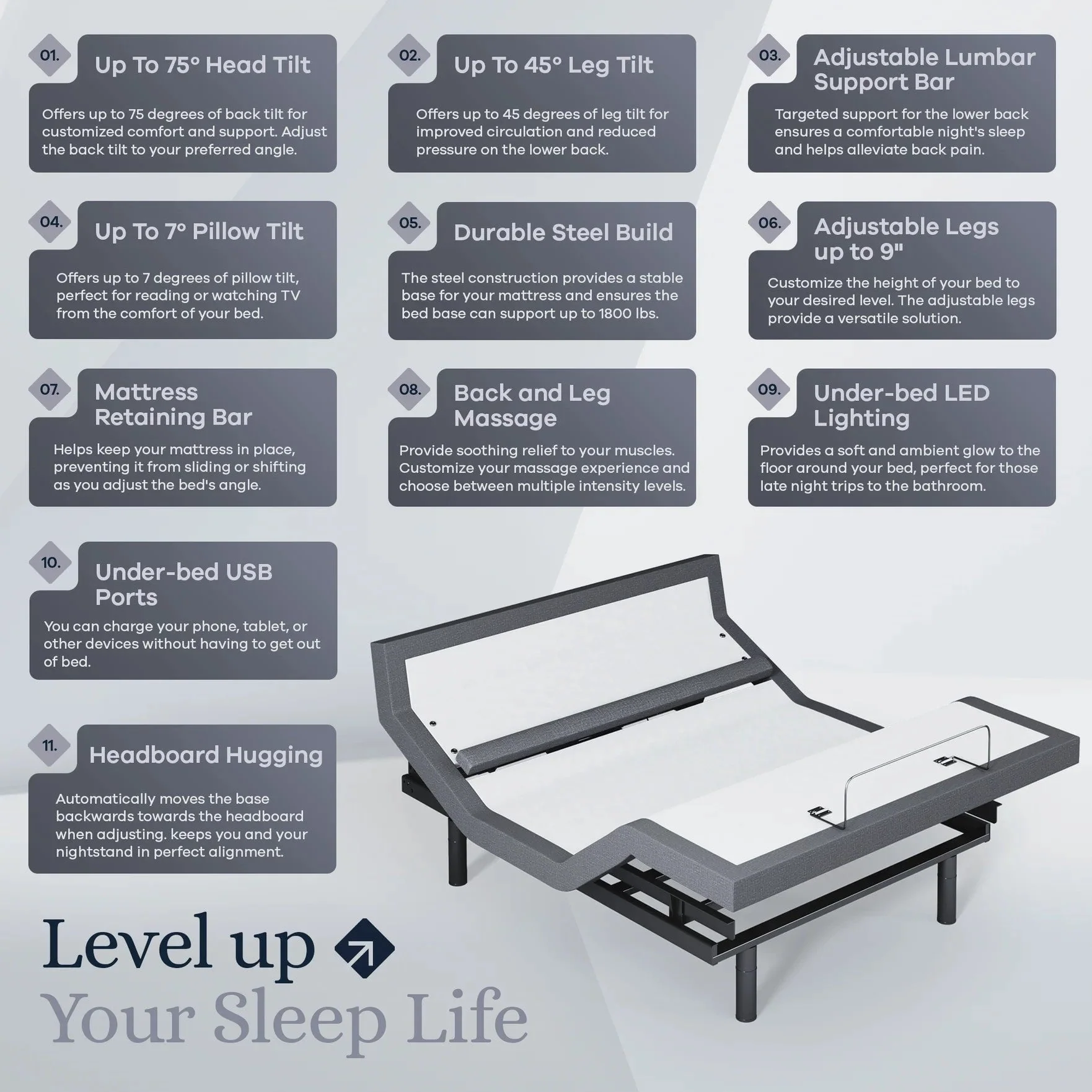 Platinum Series Adjustable Bed Frame + Choice of Mattress Bundle - Image 191