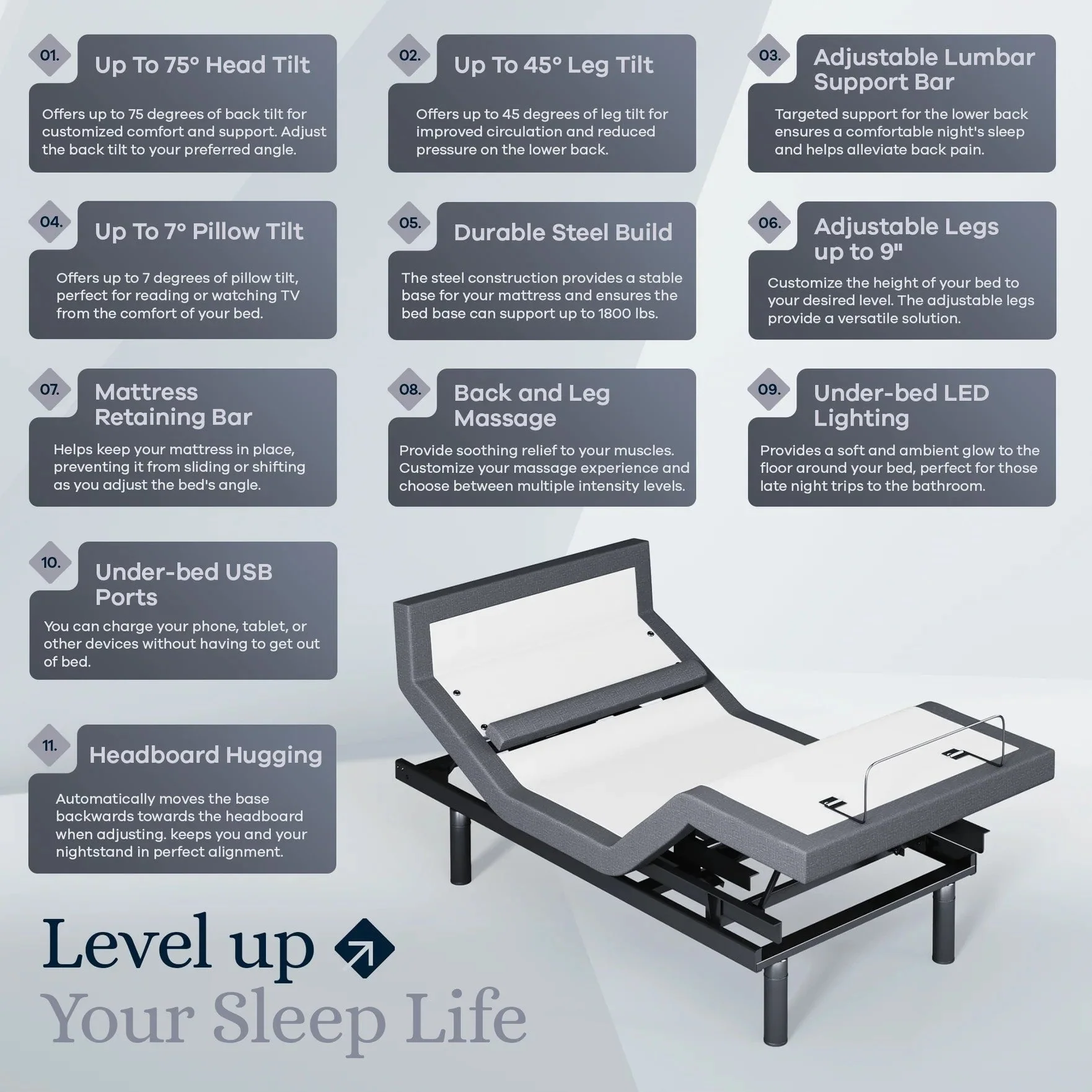 Platinum Series Adjustable Bed Frame + Choice of Mattress Bundle - Image 203